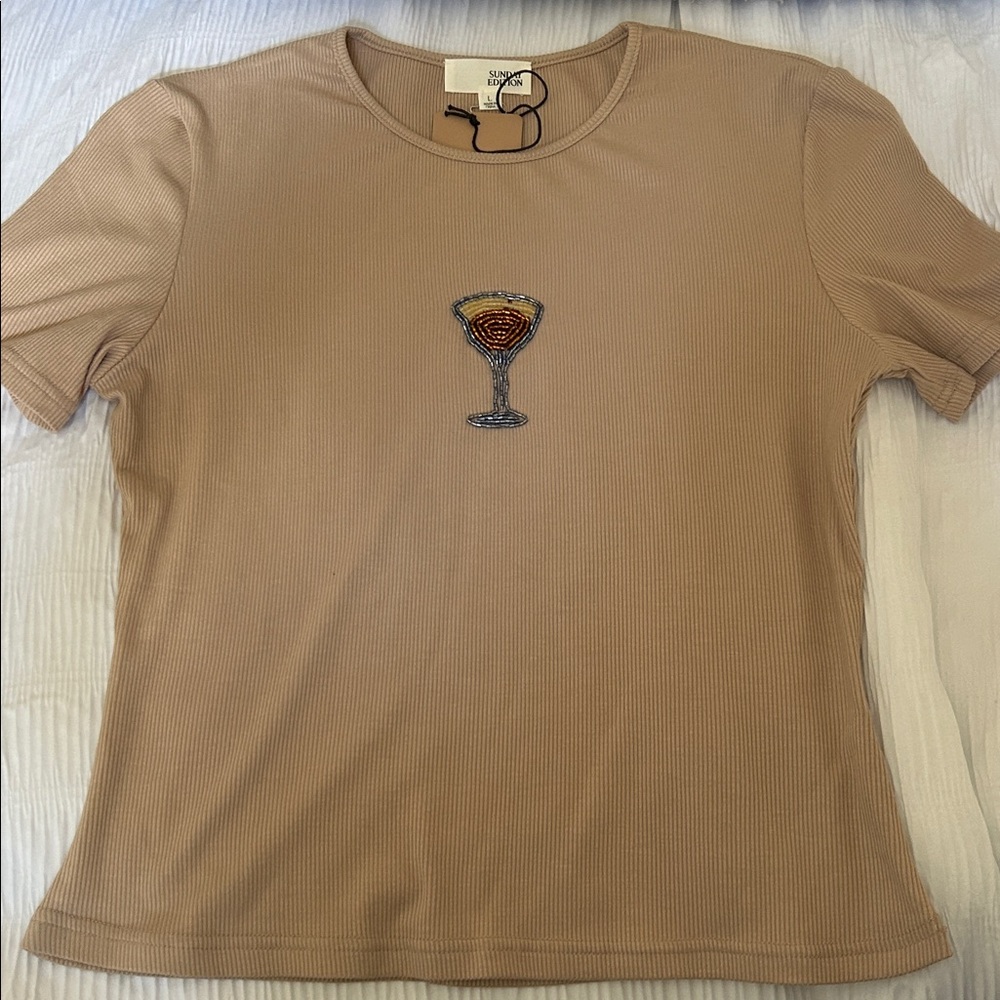 Espresso Martini beaded fitted tee